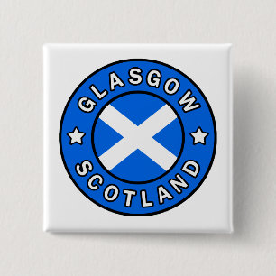 Glasgow Scotland Vierkante Button 5,1 Cm