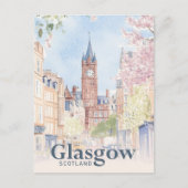 Glasgow Scotland Waterverf Painting Travel Briefkaart (Voorkant)