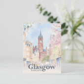 Glasgow Scotland Waterverf Painting Travel Briefkaart (Staand voorkant)
