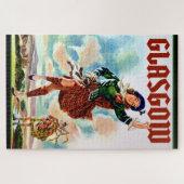 Glasgow Scottisn Girl Dancing with Bagpiper Legpuzzel (Horizontaal)