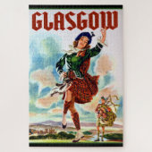 Glasgow Scottisn Girl Dancing with Bagpiper Legpuzzel (Verticaal)