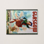 Glasgow Scottisn Girl Dancing with Bagpiper Legpuzzel (Horizontaal)