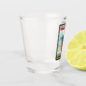 Glasgow Scottisn Girl Dancing with Bagpiper Shot Glas (Links)