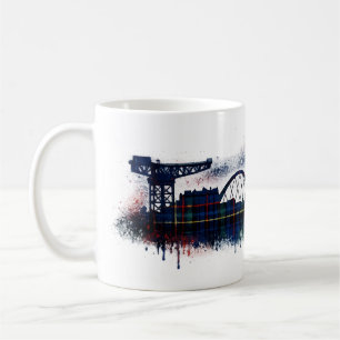 Glasgow Silhouet Schotland Tartan Skyline  Koffiemok