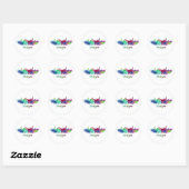 Glasgow skyline in watercolor ronde sticker (Vel)
