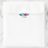 Glasgow skyline in watercolor ronde sticker (Tas)
