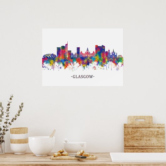 Glasgow Skyline Poster (Keuken)