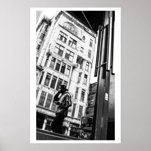Glasgow street scene reflectie poster (Voorkant)
