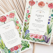 Glasgow Style Waterverf Wedding Kaart