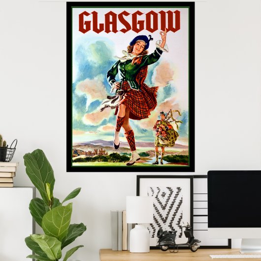 Glasgow Travel Poster (Thuiskantoor)