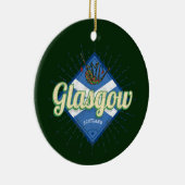 Glasgow UK City Scotland Retro Bagpipes  Keramisch Ornament (Rechts)