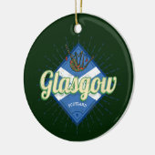 Glasgow UK City Scotland Retro Bagpipes  Keramisch Ornament (Links)