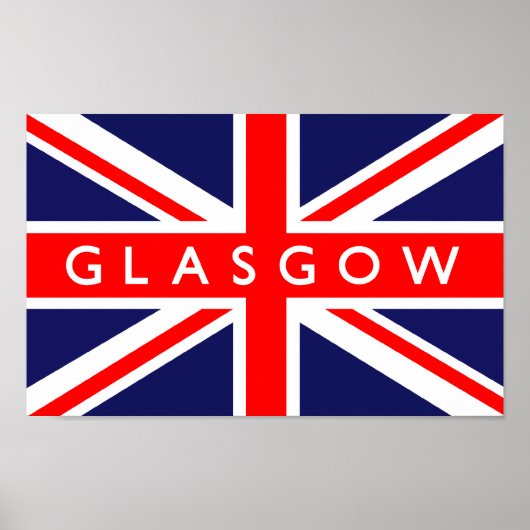 Glasgow UK Flag Poster (Voorkant)