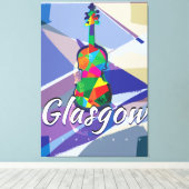 Glasgow vintage reisposter canvas afdruk (Insitu (Houten vloer))