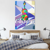 Glasgow vintage reisposter canvas afdruk (Insitu (Slaapkamer))