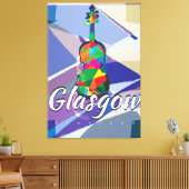 Glasgow vintage reisposter canvas afdruk (Insitu (Woonkamer))