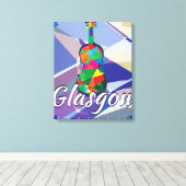 Glasgow vintage reisposter canvas afdruk (Insitu (Houten vloer))