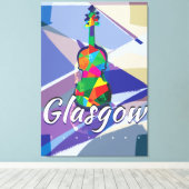 Glasgow Vintage Travel poster Canvas Afdruk (Insitu (Houten vloer))
