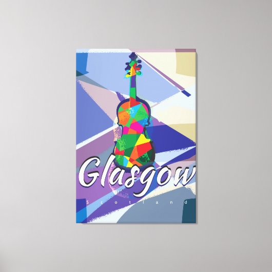 Glasgow Vintage Travel poster Canvas Afdruk (Voorkant)