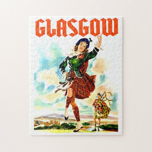 Glasgow, vrouw in kilt, legpuzzel (Verticaal)