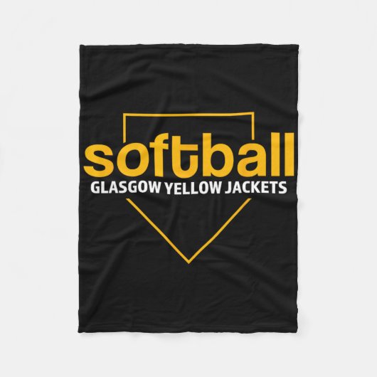 Glasgow Yellow Jackets Softbal Thuisplaat Fleece Deken (Voorkant)