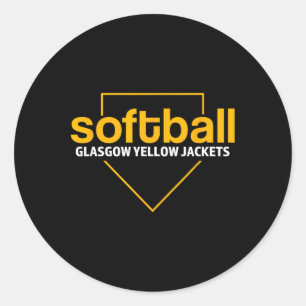 Glasgow Yellow Jackets Softbal Thuisplaat  Ronde Sticker
