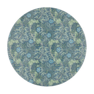 GLASKOPKORTING : WILLIAM MORRIS : SEAWEED SNIJPLANK