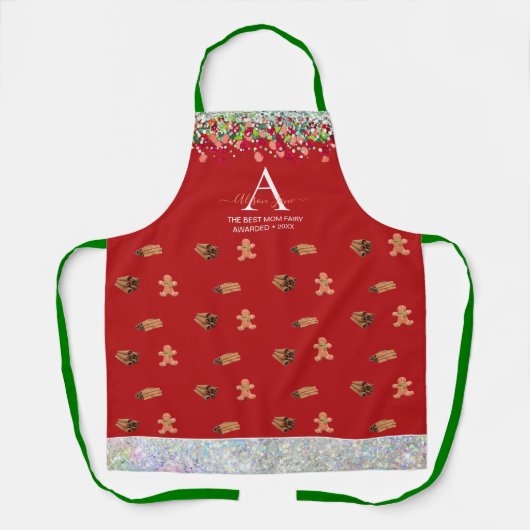 Glaskruid met reservegingerbrood, aangepast Monogr Schort (Voorkant)