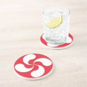 Glasmafdrukken van het Baskische Croix "Lauburu" Zandsteen Onderzetter (Zijkant)