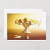 Glasmand met vruchten en vlinder briefkaart (Voorkant / Achterkant)