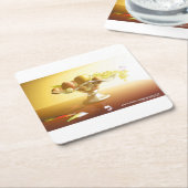 Glasmand met vruchten en vlinder kartonnen onderzetters (Schuin)