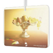 Glasmand met vruchten en vlinder luchtverfrisser (Links)