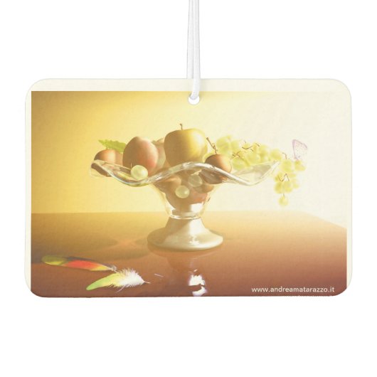 Glasmand met vruchten en vlinder luchtverfrisser (Voorkant)