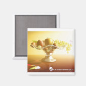 Glasmand met vruchten en vlinder magneet (Voorkant / Achterkant)