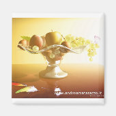 Glasmand met vruchten en vlinder magneet (Voorkant)