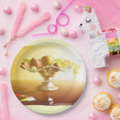 Glasmand met vruchten en vlinder papieren bordje (Feest)