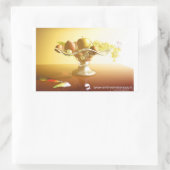 Glasmand met vruchten en vlinder rechthoekige sticker (Tas)