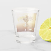 Glasmand met vruchten en vlinder shot glas (Achterkant)