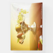 Glasmand met vruchten en vlinder spandoek (Verticaal)