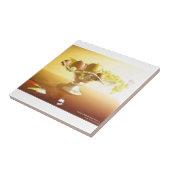 Glasmand met vruchten en vlinder tegeltje (Zijkant)