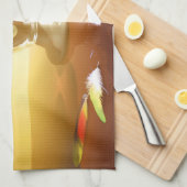 Glasmand met vruchten en vlinder theedoek (Quarter Fold)