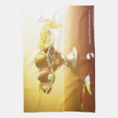 Glasmand met vruchten en vlinder theedoek (Verticaal)