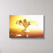 Glasmandje met vruchten en legdoek canvas afdruk (Voorkant)