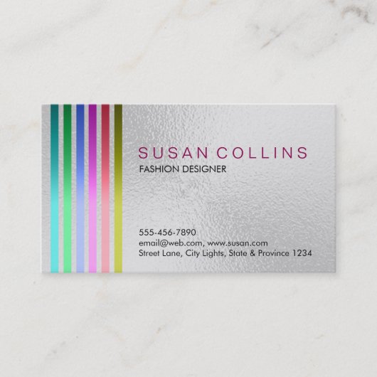 Glasmateriaal Professioneel schoon gestreepte Visitekaartje (Voorkant)