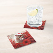 Glasmatrassen Bloemkat Kartonnen Onderzetters (Insitu)