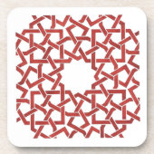 Glasmatrassen Mozaïek Marokkaans rood MAMLUK Bier Onderzetter (Voorkant)