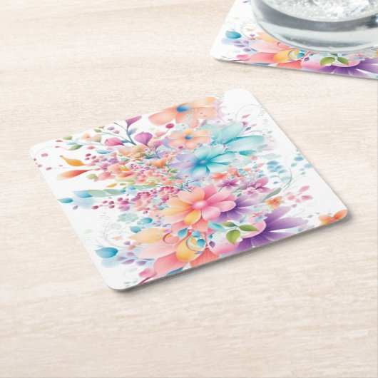 Glasmatrassen van hoogglanzend papier kartonnen onderzetters (Schuin)