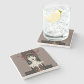 Glasmatrassen van steen stenen onderzetter (Zijkant)