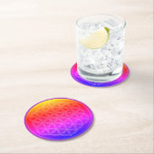 Glasonders Fleur de Vie Ronde Kartonnen Onderzetter (Insitu)