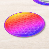 Glasonders Fleur de Vie Ronde Kartonnen Onderzetter (Gebogen)